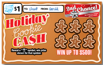 Holiday Cookie Cash scratch-off ticket