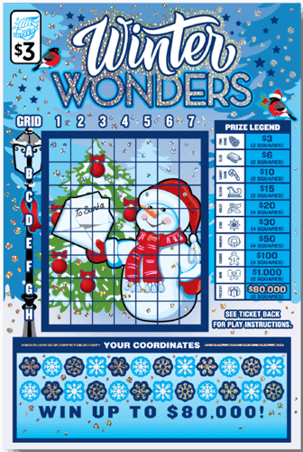 Winter Wonders scratch-off ticket