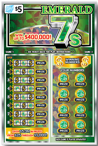 Emerald 7s scratch-off ticket