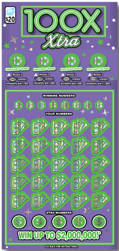 100X Xtra scratch-off ticket