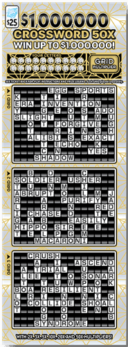 $1,000,000 Crossword 50X scratch-off ticket