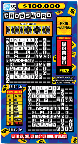 $100,000 Crossword scratch-off ticket