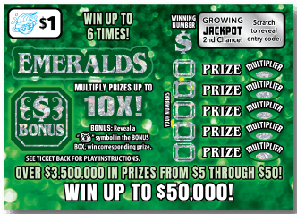 Emeralds scratch-off ticket