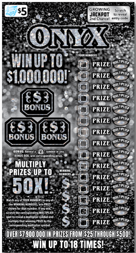 Onyx scratch-off ticket