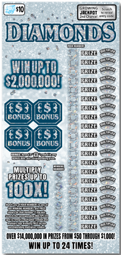 Diamonds scratch-off ticket
