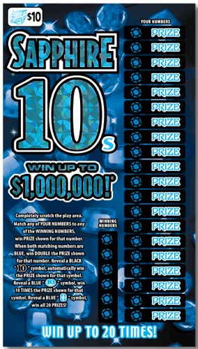 Sapphire 10s scratch-off ticket