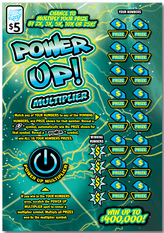 Power Up! Multiplier scratch-off ticket