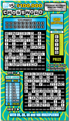 $100,000 Crossword 2026 scratch-off ticket