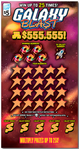 Galaxy Blast scratch-off ticket