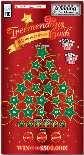 Treemendous Cash scratch-off ticket