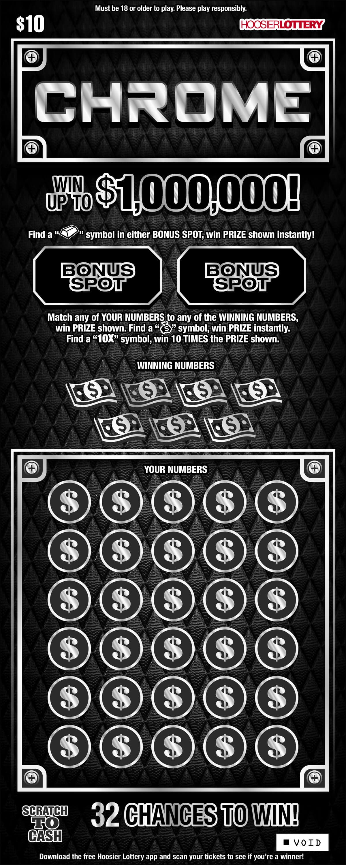 CHROME scratch-off ticket