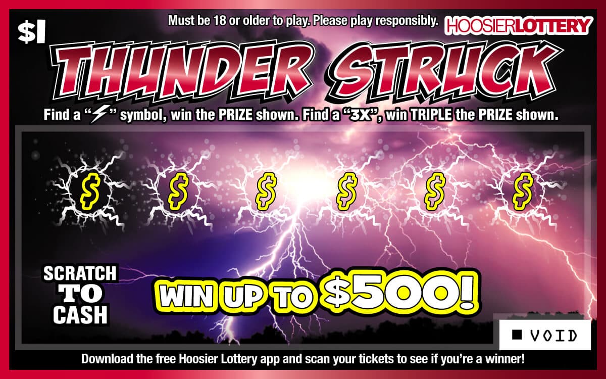 THUNDER STRUCK scratch-off ticket