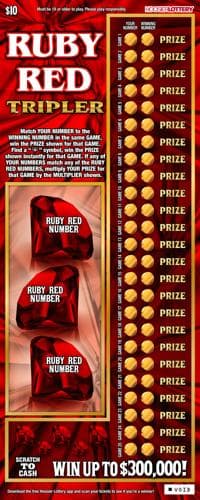 RUBY RED TRIPLER scratch-off ticket