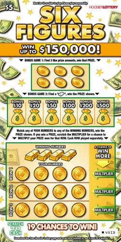 SIX FIGURES scratch-off ticket