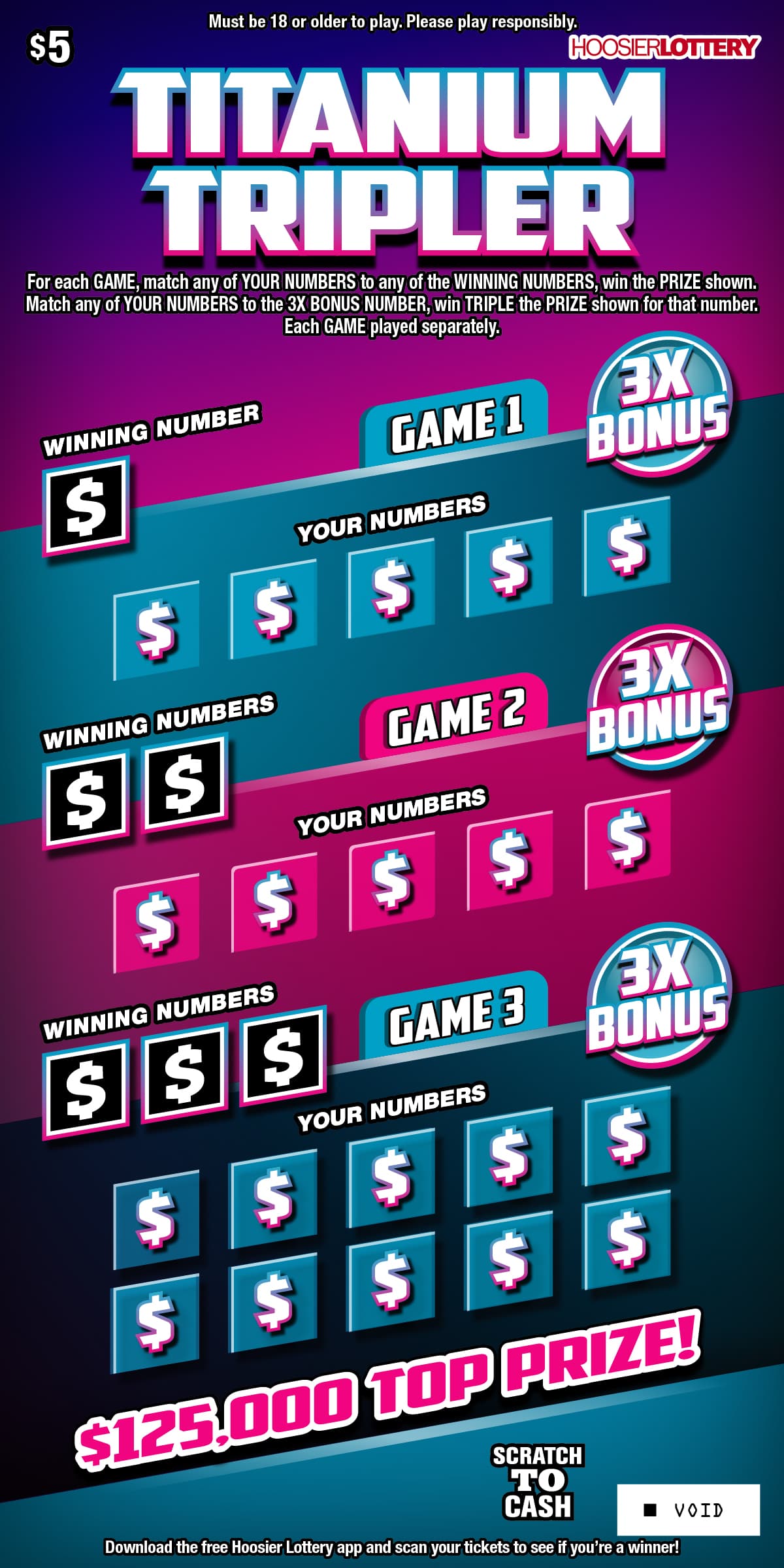 TITANIUM TRIPLER scratch-off ticket