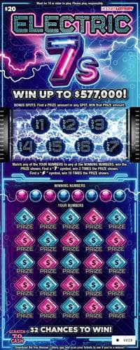 ELECTRIC 7S scratch-off ticket