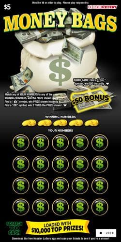 MONEY BAGS scratch-off ticket