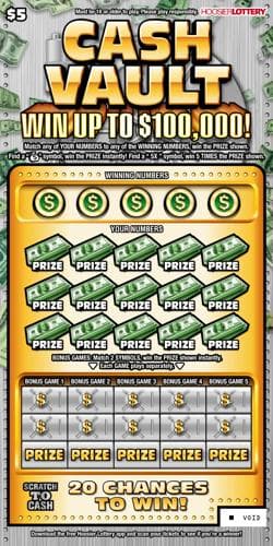 CASH VAULT scratch-off ticket