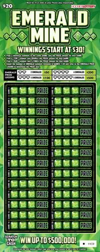 EMERALD MINE scratch-off ticket