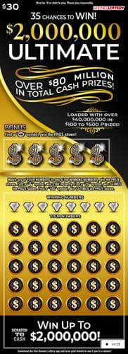 $2,000,000 ULTIMATE scratch-off ticket