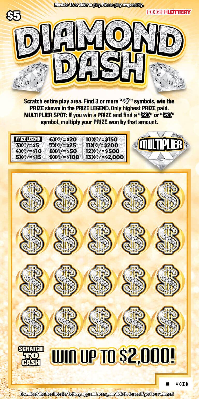 DIAMOND DASH scratch-off ticket