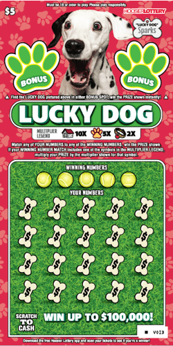 LUCKY DOG scratch-off ticket