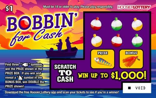 BOBBIN, FOR CASH scratch-off ticket