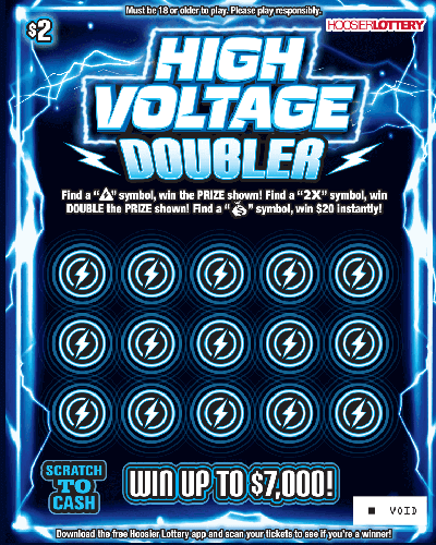 HIGH VOLTAGE DOUBLER scratch-off ticket