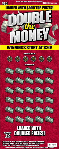 DOUBLE THE MONEY scratch-off ticket