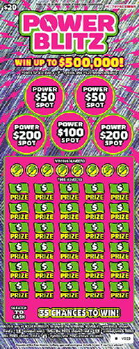 POWER BLITZ scratch-off ticket
