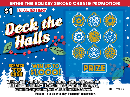 DECK THE HALLS scratch-off ticket