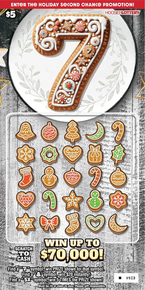 HOLIDAY 7S scratch-off ticket