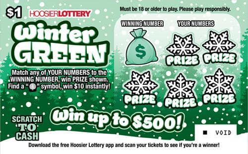 WINTER GREEN scratch-off ticket