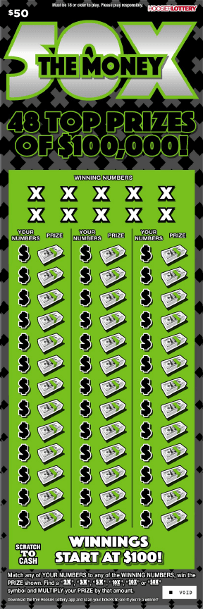50X THE MONEY scratch-off ticket