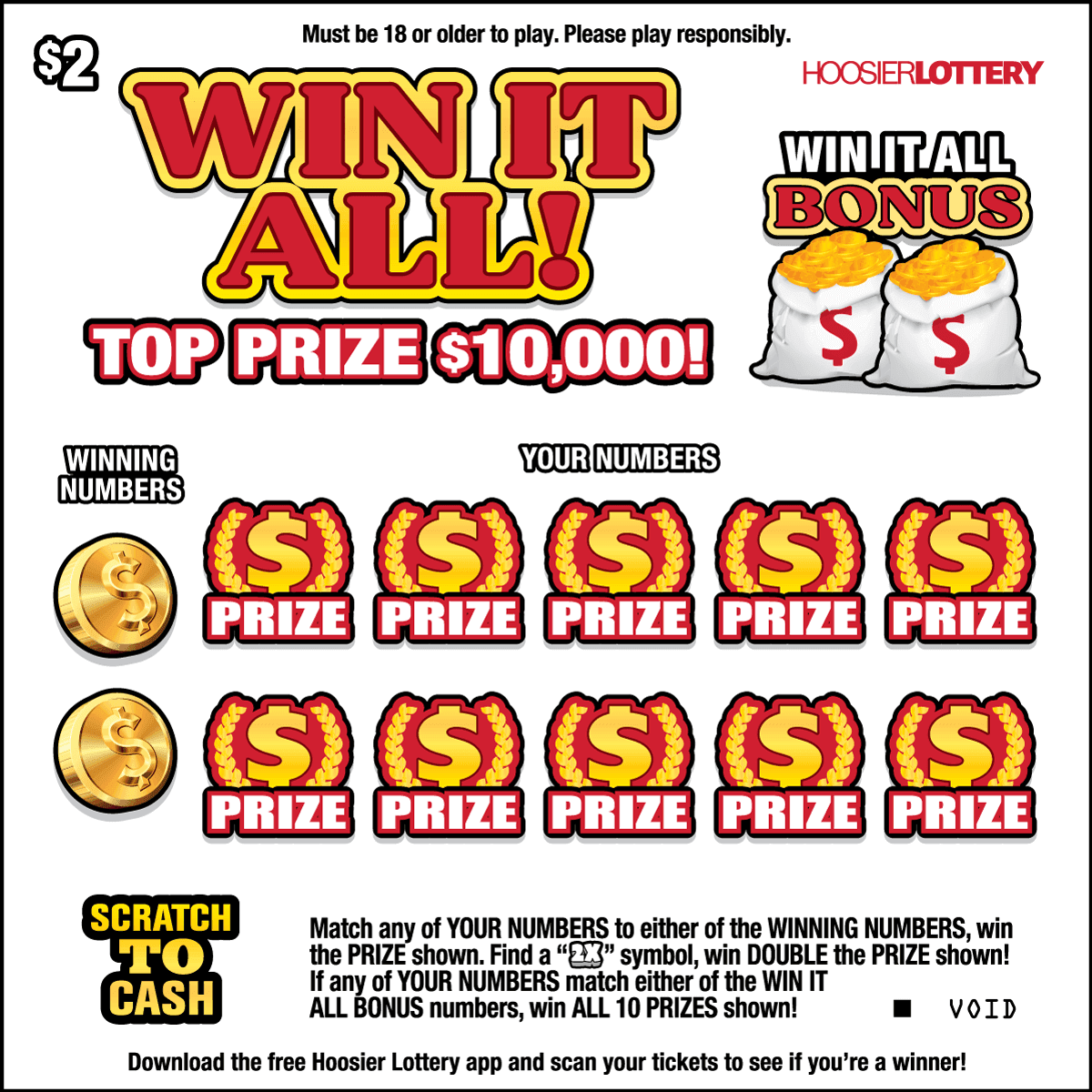 WIN IT ALL! scratch-off ticket