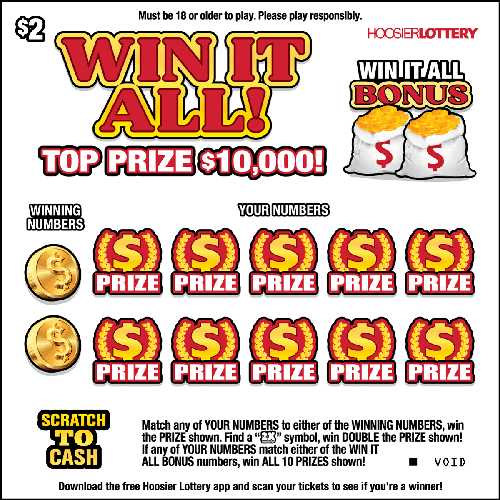WIN IT ALL! scratch-off ticket