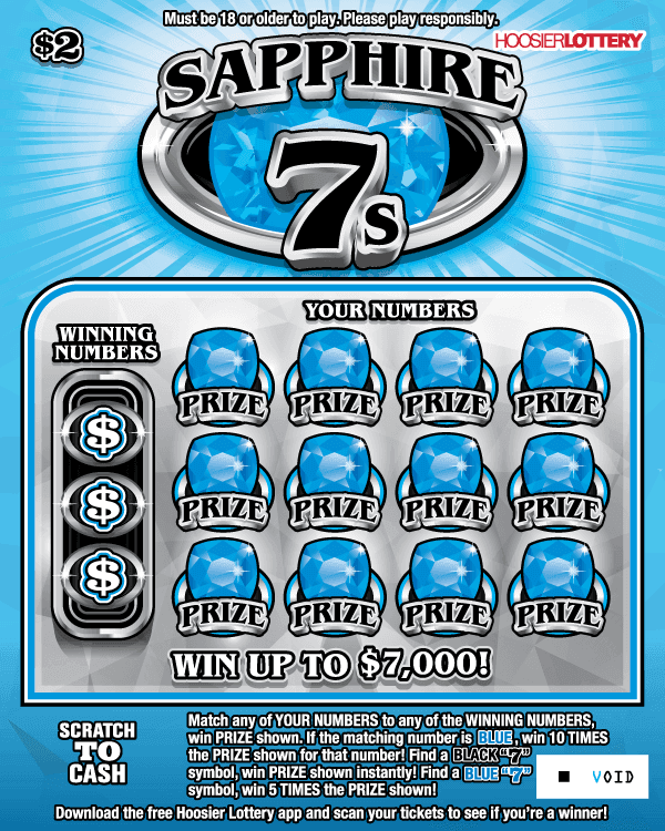SAPPHIRE 7S scratch-off ticket