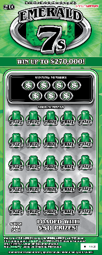 EMERALD 7S scratch-off ticket