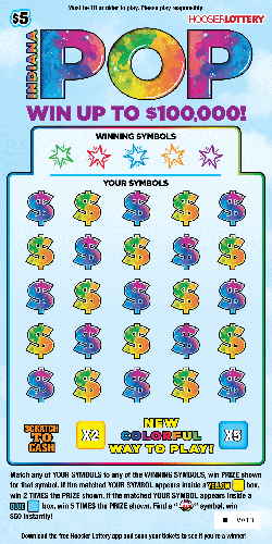 INDIANA POP scratch-off ticket