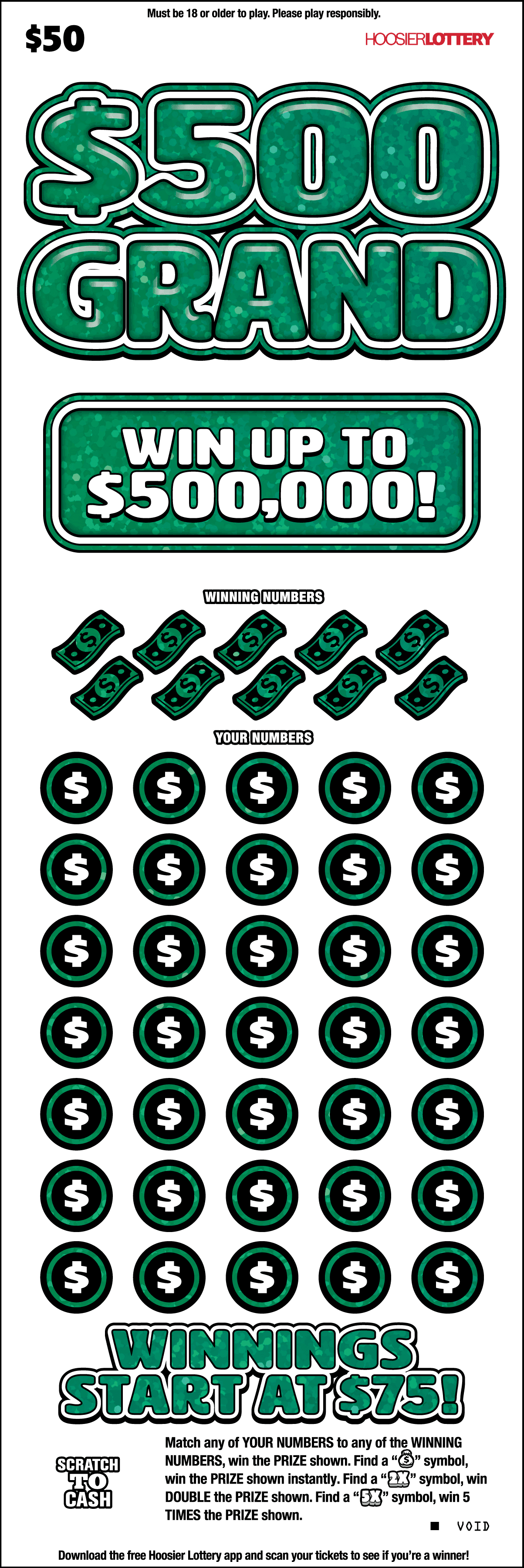 $500 GRAND scratch-off ticket