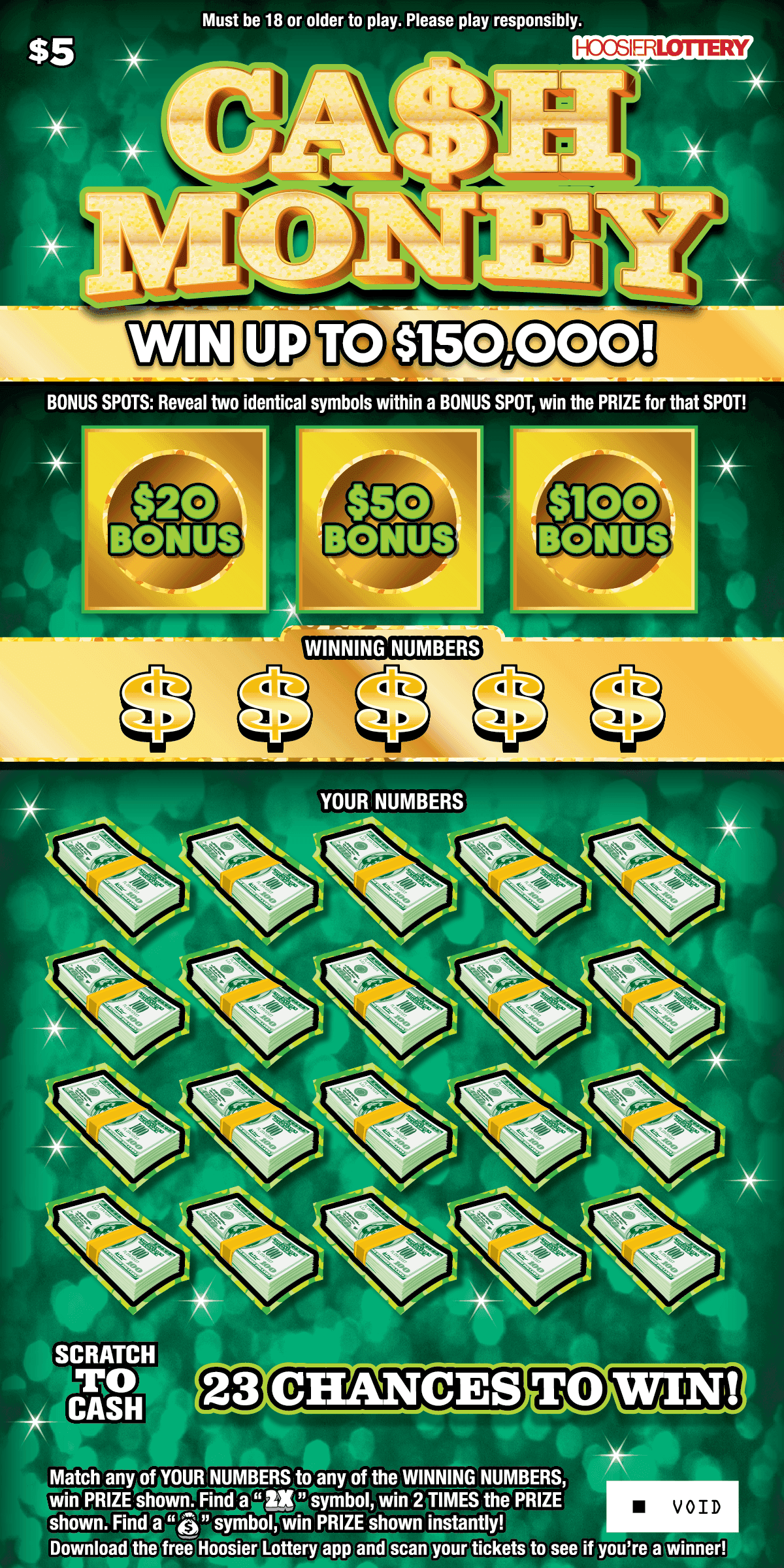 CA$H MONEY scratch-off ticket