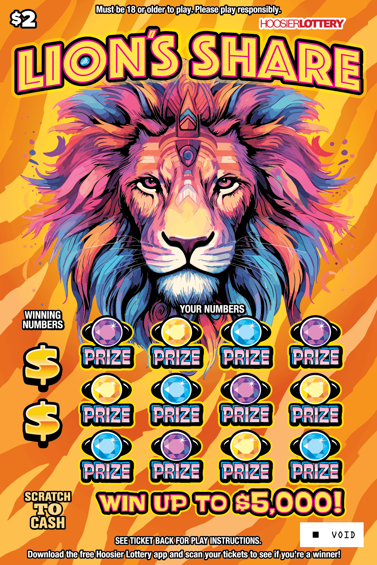LION,S SHARE scratch-off ticket