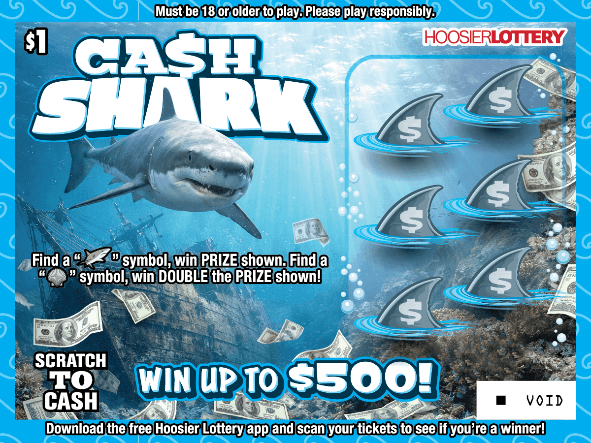 CA$H SHARK scratch-off ticket
