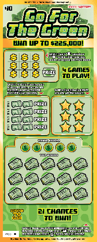 GO FOR THE GREEN scratch-off ticket