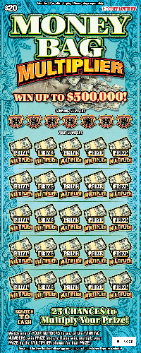 MONEY BAG MULTIPLIER scratch-off ticket