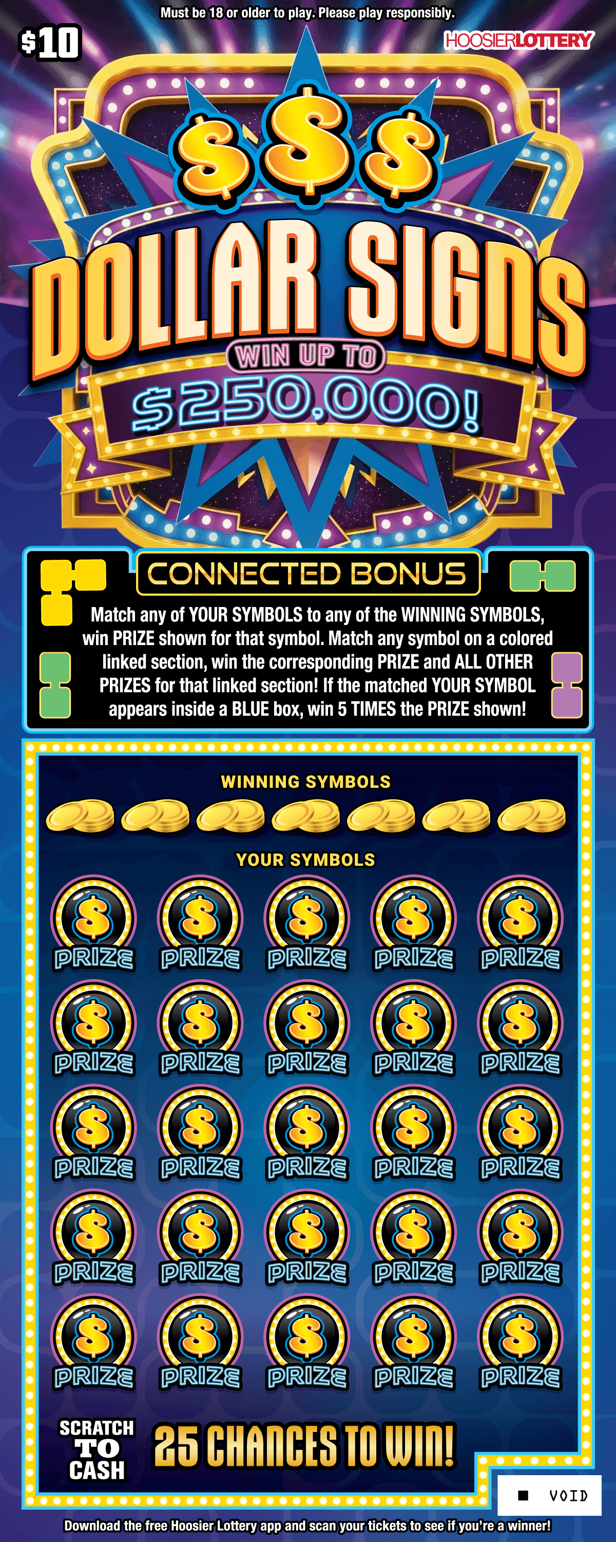 DOLLAR SIGNS scratch-off ticket