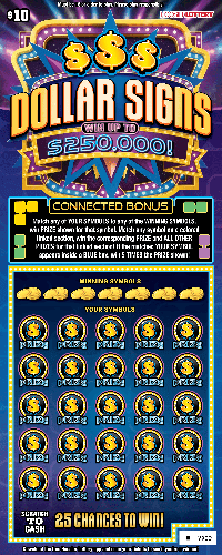 DOLLAR SIGNS scratch-off ticket