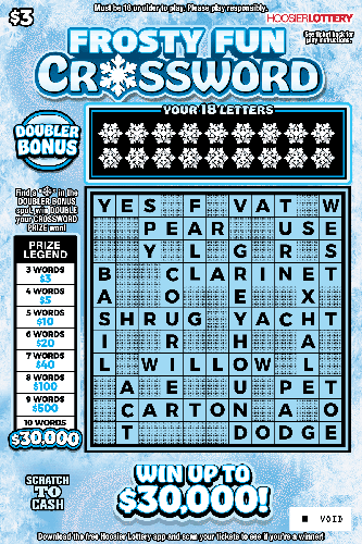 FROSTY FUN CROSSWORD scratch-off ticket