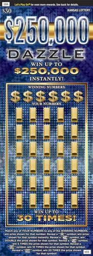 $250,000 DAZZLE scratch-off ticket