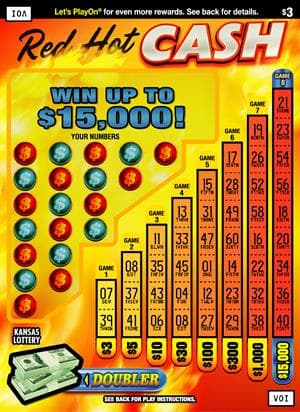 RED HOT CASH scratch-off ticket